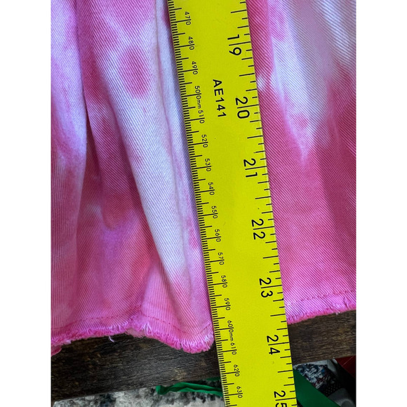 LoveShackFancy Peplum Top 3/4 Sleeve Square Neck Pink Tie Dye Size 6 100% Cotton - Picture 11 of 11